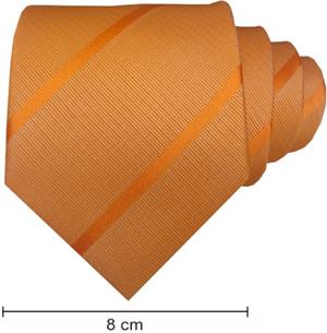 Plain Satin Striped Ties - Orange
